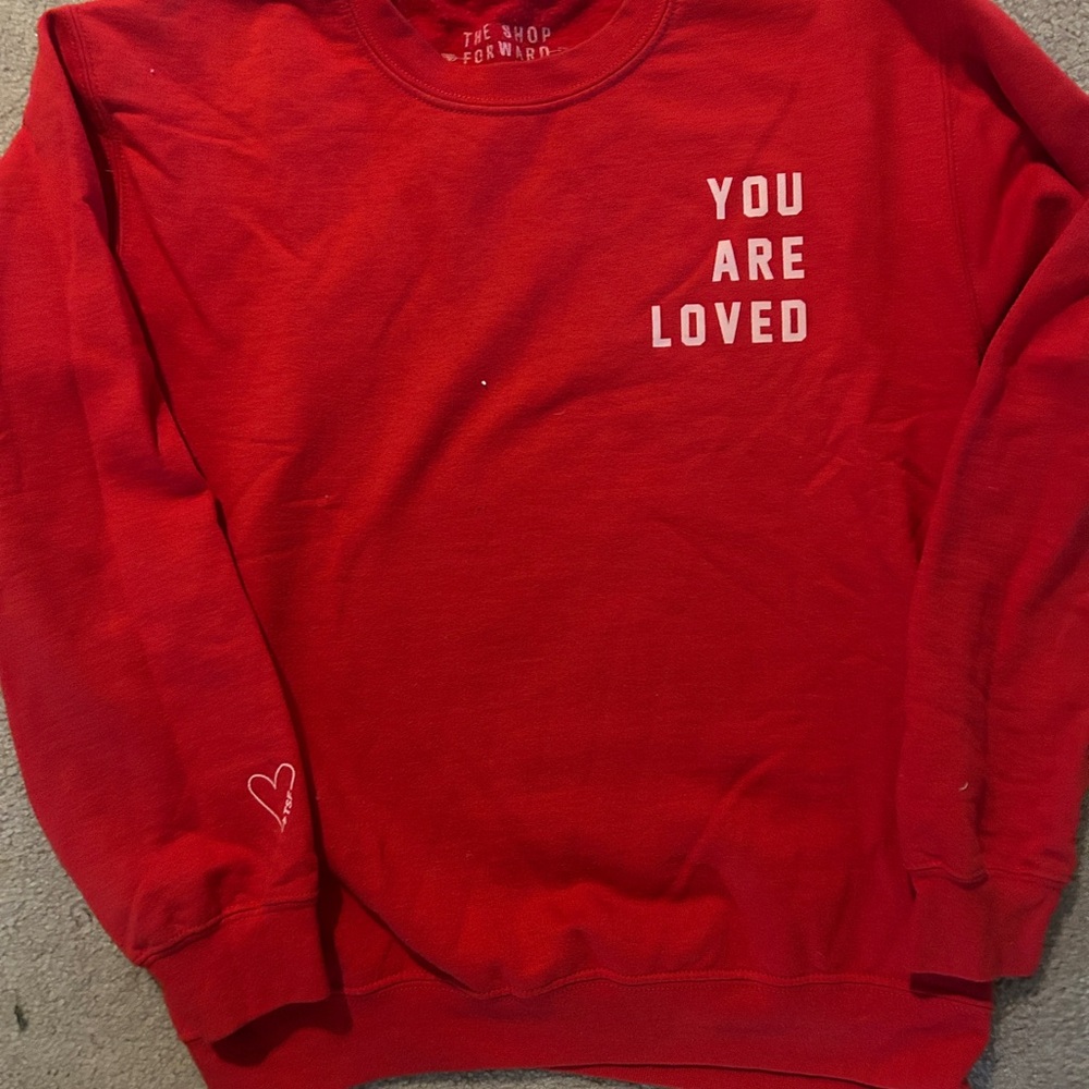 Vibrant Red 'You Are Loved' Sweatshirt